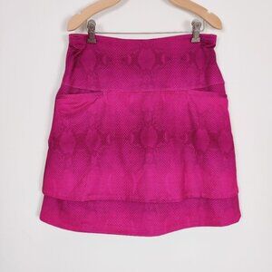 Lucky in Love Magenta Snakeskin Textured Tennis Skirt Size Medium Golf Athletic